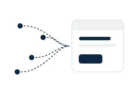 Illustration of visitors being drawn to a website