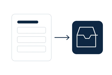 Illustration of a web form sending a request into an inbox