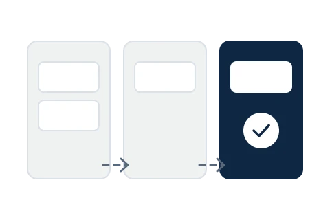 Illustration of a lead moving across pipeline stages to a booked job